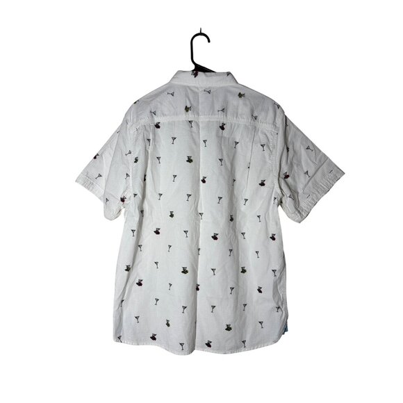 Tommy Bahama Men’s Size Large White Mix Master Camp Martini Button Down Shirt - Picture 3 of 9
